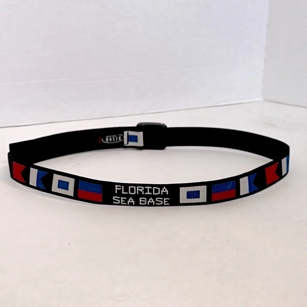BISON DESIGNS Florida Sea Base Men's Black ADJUSTABLE Belt men’s medium